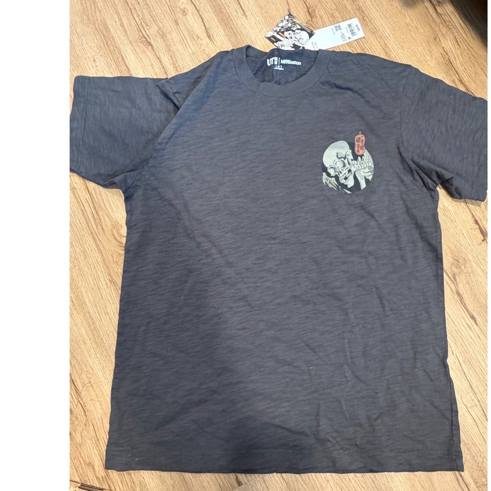 Uniqlo UT MFA Boston Utagawa Kuniyoshi Skeleton Graphic T-Shirt Dark Gray M NEW